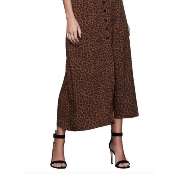 Good American Corset Puff Sleeve Midi Dress in Chai Leopard Print - Size 0/XS - Picture 4 of 10